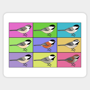 Warhol Birds - Chickadee Sticker